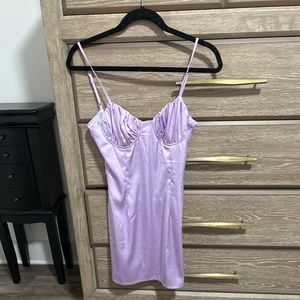 Purple Silk Mini Dress